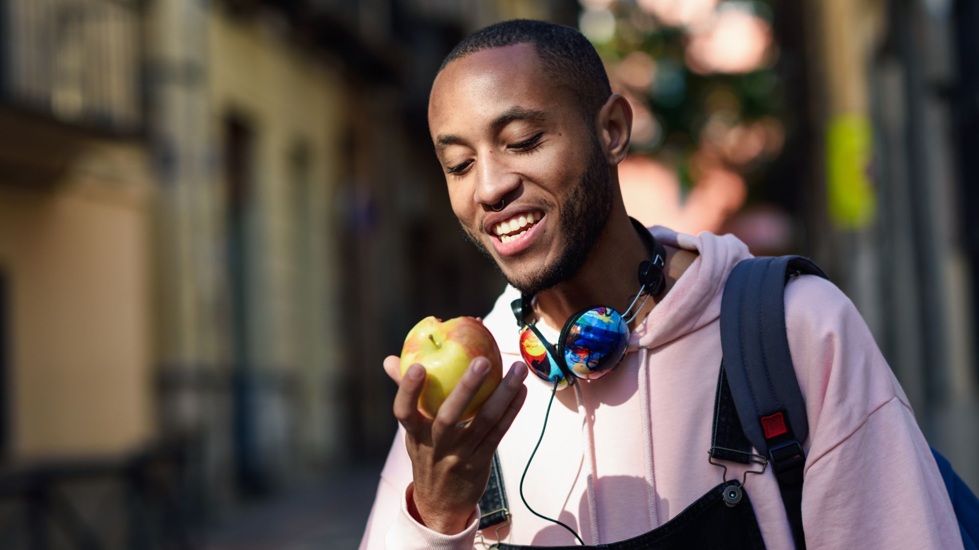 eating an apple