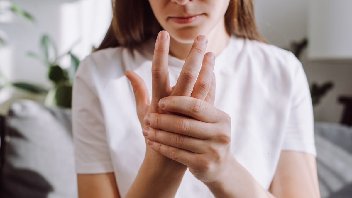 woman suffering from arthritis